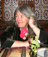 mary beard in Cairo with flower